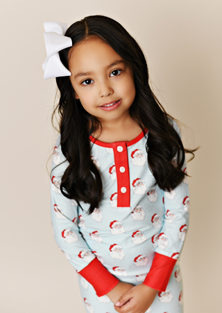 Swoon Baby Blue Santa Butterknit 2Pc PJs