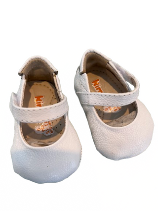 Kimey Baby White Leather Soft Sole Mary Jane Shoes