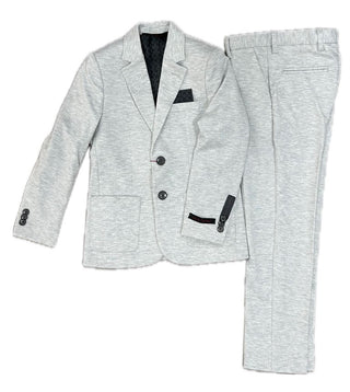 Leo & Zachary Grey Jersey Blazer & Slim Fit Pants Suit