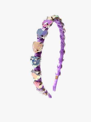 Bari Lynn Thin Jeweled Heart Headband
