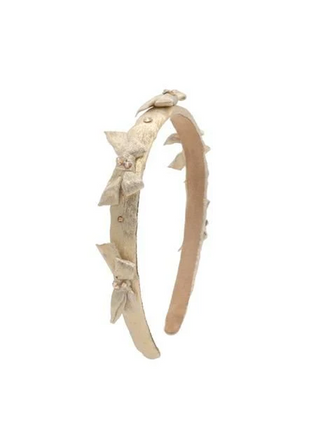 Bari Lynn Crystallized Metallic Bow Thin Halo Headband