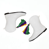Belle Cher KIDS Majorette White Mardi Gras Marching Boots