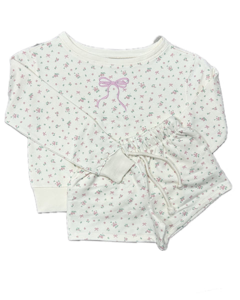 You Were Created For Great Things Sweatshirt & Ditsy Rose Short Set