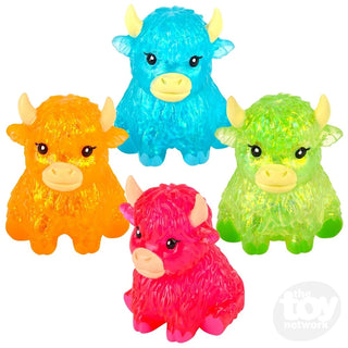 3" Glitter Sugar Highland Cow Squishy