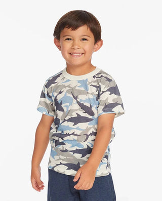 Chaser Boys All Over Camo Shark Tee