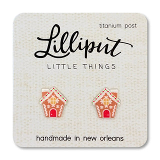 Lilliput Little Things Earrings - Gingerbread House