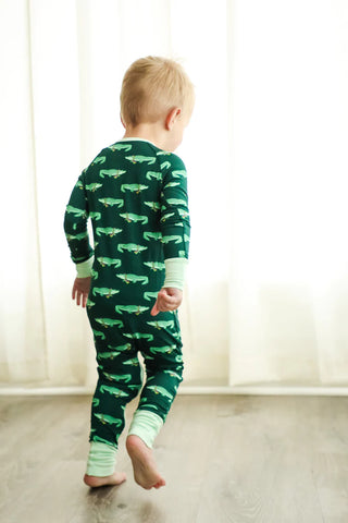Southern Slumber Mardi Gras Gator Double Zipper Bamboo Sleeper