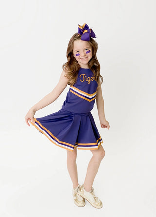 Belle Cher Purple Tigers Cheer 2-Piece Uniform