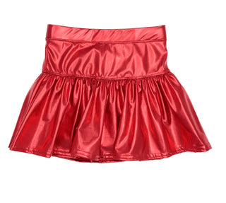 Azarhia  Metallic Gathered Skort- Red