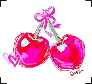 Pink Sweet Cherries Custom Art Tee
