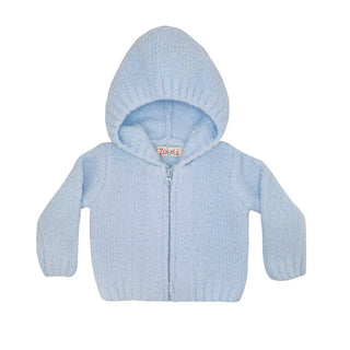 Zubels Light Blue Chenille Zip-Front Hoodie