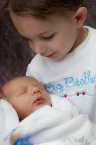 White Big Brother Tee - Embroidered Train