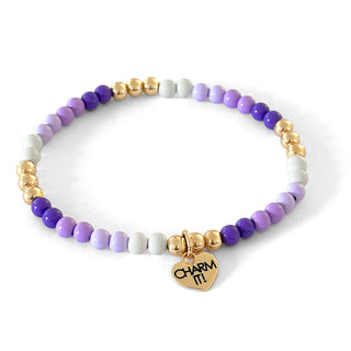 CHARM IT! Gold Purple Star Stretch Bead Bracelet