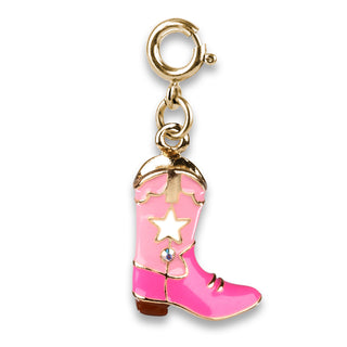 CHARM IT! Gold & Pink Cowboy Boot Charm