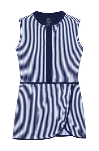 Navy Thin Stripe Court Dress