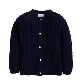 Little English Classic Cashmere Blend Cardigan - Navy