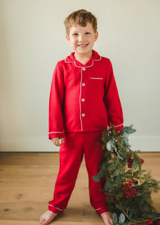 Little English red Classic Pajama Set detail