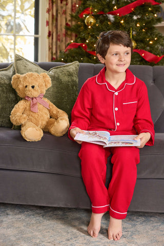 Little English red Classic Pajama Set front view