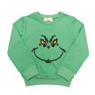 Belle Cher Green L/S Sequin Grinch Sweatshirt