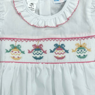 Lulu Bebe Ornament Smock Waist Bubble w/ Ruffle Collar