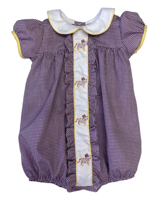 Purple and Gold Tigers Gingham Milly Bubble