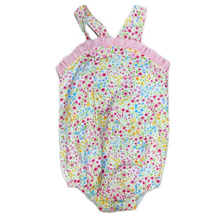 Crossback Floral and Pink Gingham Ruffle Bubble