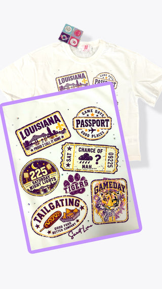 Tiger Passport Tee - Purple/Gold - Olly-Olly Exclusive