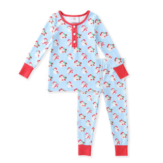 Swoon Kids Blue Santa Butterknit Two Piece PJ