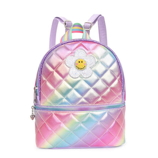 OMG! Accessories Daisy Metallic Ombre Quilted Mini Backpack