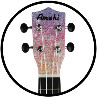 Amahi Soprano Ukulele - Rainbow Glitter Design