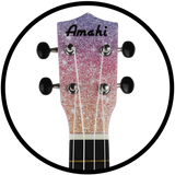 Amahi Soprano Ukulele - Rainbow Glitter Design