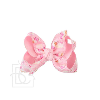 Pink Santa Double Ribbon Bow Large
