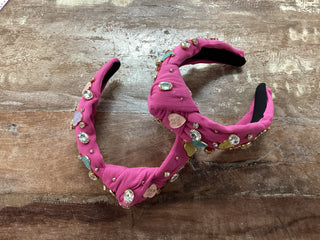 Pink Multi Charm Valentine Knot Headband