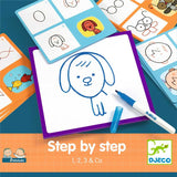 Djeco Step by Step Drawing Kit - 1, 2, 3 & Co