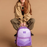 State Backpack - Kane Kids Double Pocket - Lilac Chevron