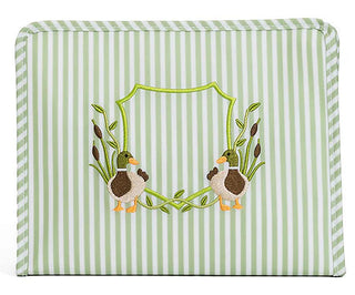 Roadie Medium Zip Pouch Embroidered Pimlico Duck Sage