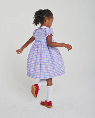 Little English Paddington Plaid Davant Bow Dress