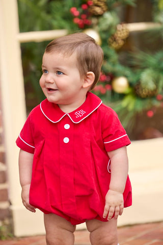 Little English red corduroy Davant Bubble styled