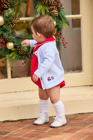 Little English Davant Bubble with crochet cardigan detail