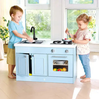 Hape Deluxe Kitchen with Running Water wooden play kitchen