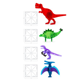 40Pc Magna-Tiles Dinosaur World