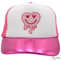 Rakel J Heart Embellished Trucker Hat Upcycled Jewel Heart Trucker Hat, Trucker Hat Women, Heart  main image 3