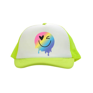 Azarhia Drip Smiley Trucker on Neon Yellow