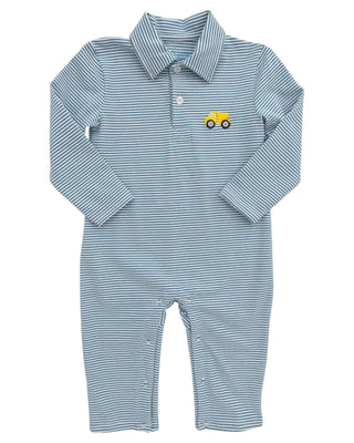 Itsy Bitsy Blue Dump Truck Polo Romper