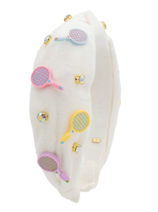 Bari Lynn Tennis Charm Terry Cloth Knot Headband