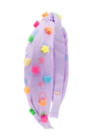 Bari Lynn Clay Hearts and Star Charms Knot Headband