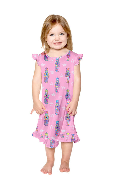 Kids Pink Graffiti Nutcracker Silky Gown