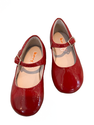 Kimey Classic Varnish Red Patent Leather Mary Janes w/ Buckle