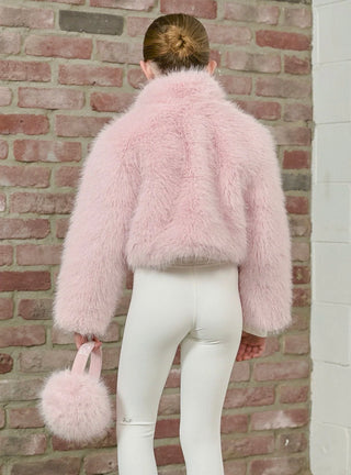 Parfum de Fit Faux Fur Crop Jacket Set & Earmuffs Set - view 5