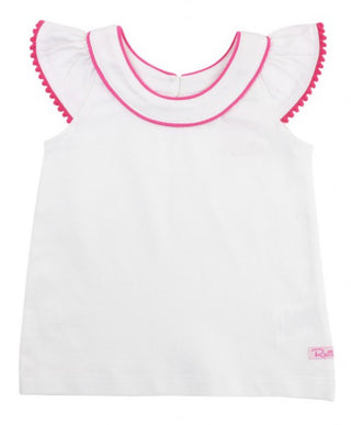 Rufflebutts Pink Pompom Top